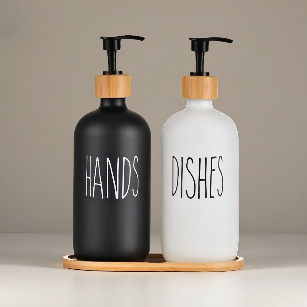 2Pcs Refillable Soap Dispenser Bottle Rust-Proof Lotion Pump Bottle Accessories Kitchen