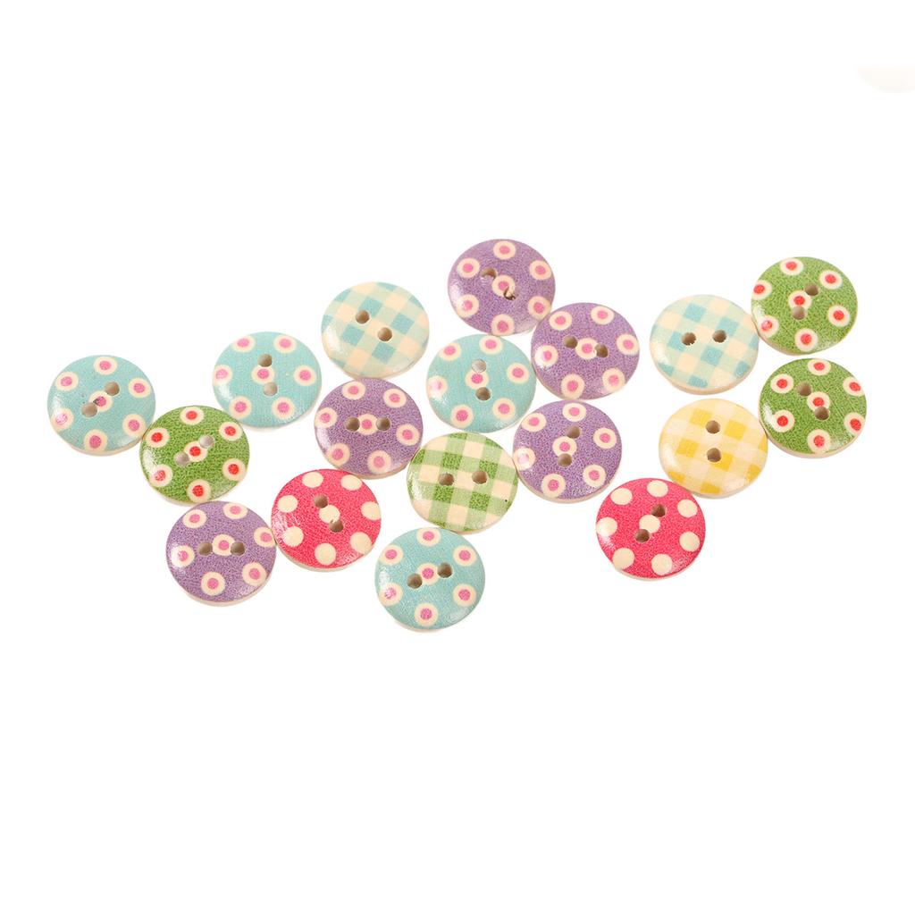 500PCS Wooden Button Multipurpose Fashionable Primary Color Base 2 Holes Decorative Sewing Button for Craft Supplies