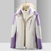 Women's Mink Fleece-Lined Three-in-One Detachable Waterproof Windproof Mountaineering Suit