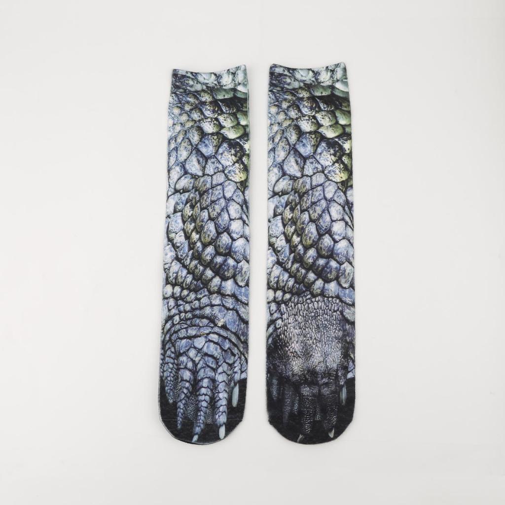 Meias de Meia Panturrilha Garra de Animal - Meias Divertidas Estampadas para Adultos e Crianças