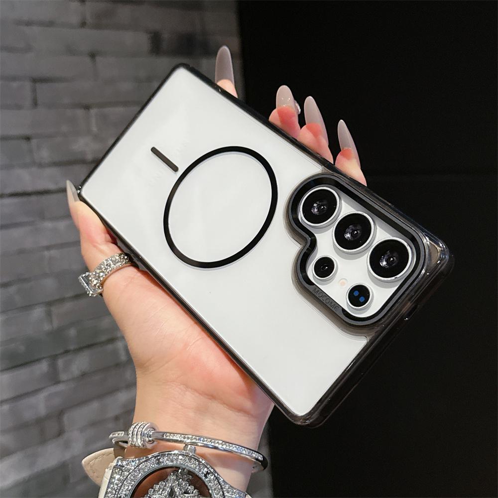 

Магнитный противоударный чехол MagSafe для Samsung Galaxy S25 EDGE S24 Ultra S23 FE S22 Plus A35 A55 A15 A16 A26 Роскошный прозрачный чехол Samsung S24 Plus