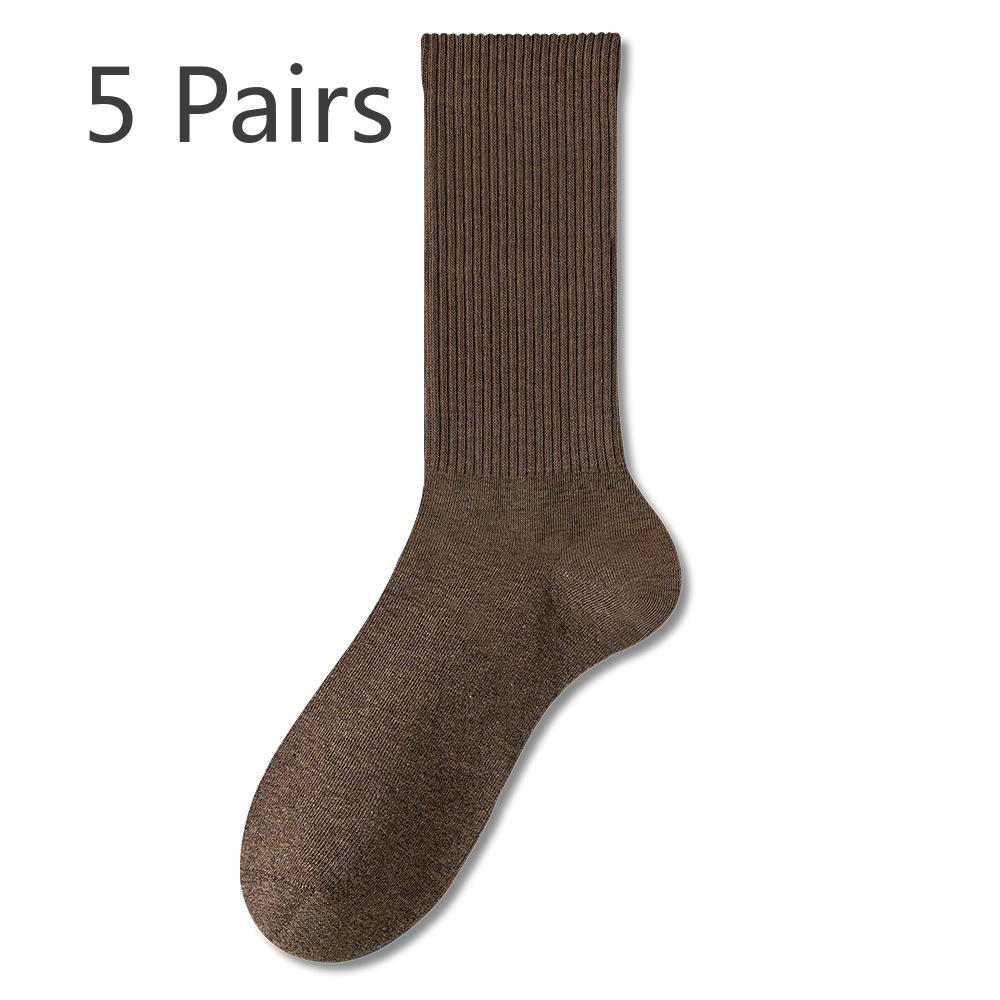 

5 пар женских носков весна-осень средней длины без косточек, впитывающих пот, антибактериальных и дезодорирующих, белых хлопковых, длинных, спортивных носков 5 Pairs