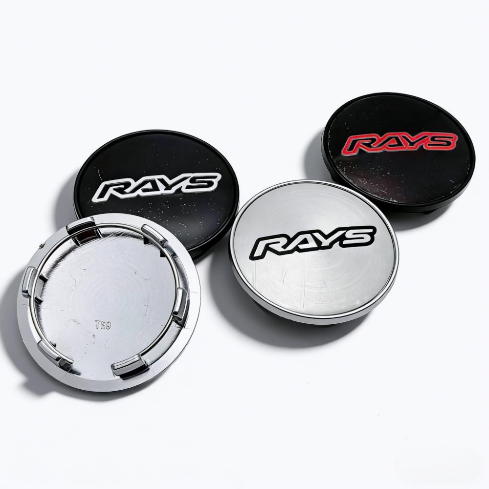 4pcs 69mm ( Clips 56mm ) Rays Logo Emblem Badge Car Wheel Center Caps Rim Hubcaps Wheel Hub Dust Cover Replace Car Accessories
