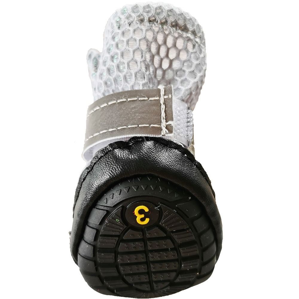 4pcs/set Reflective Dog Shoes Wear-resistant Lightweight Pet Foot Covers Anti Slip Breathable Pet Paw Protector All Seasons
