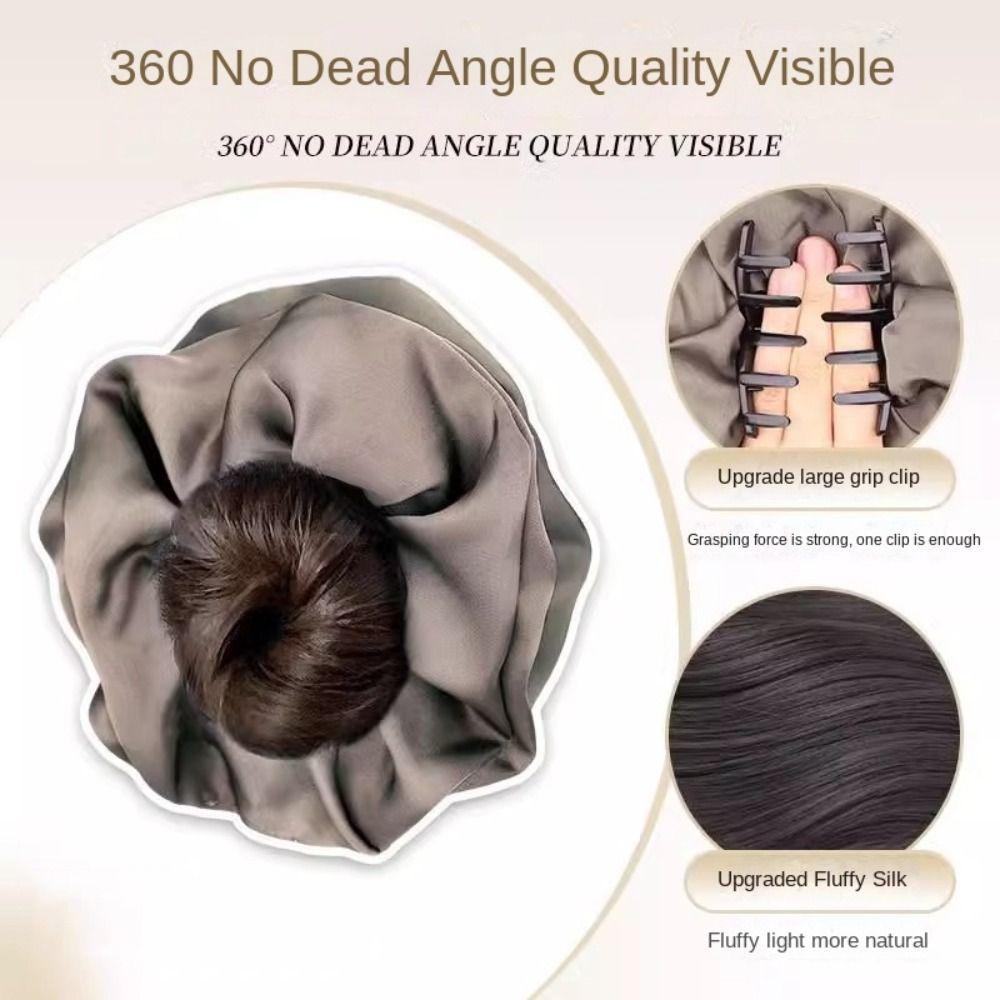 Hair Ties Synthetic Hair Bun Korean Style Scrunchie Chignon Flower Bud Head Ball Head Wig  Daily