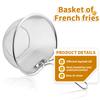 Stainless Steel Deep Fry Basket with Folding Handle Round Wire Mesh Deep Fry Basket for Air Fryer Fry Daddy for French Fries