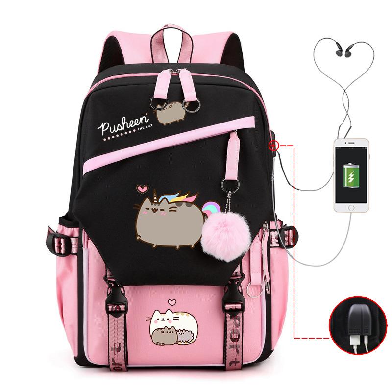Süßes Cartoon-Muster Großer Rucksack Outdoor-Reisetasche Schulrucksack für Grund- und Sekundarschule Lässiger Rucksack