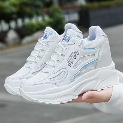 Breathable Mesh Surface Height Increasing Shoes Women's Wear-Resistant Platform Casual Sneaker