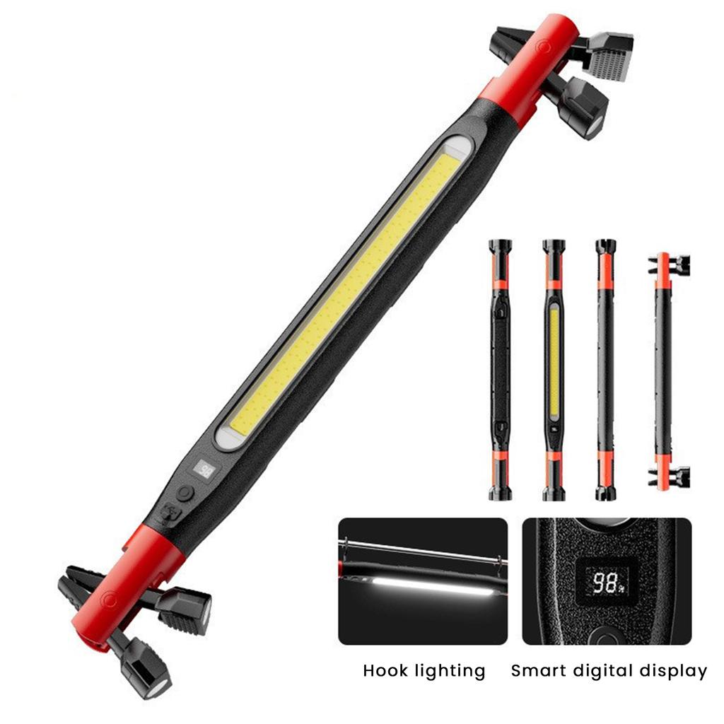 Rechargeable Cordless Portable Light W/ Hooks & Magnetic Base Mechanic Work Light Powerful LED Work Light for Garage Car Use