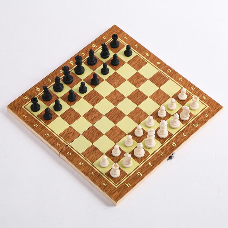 Brangdy Wooden 3-in-1 Folding Chess Set