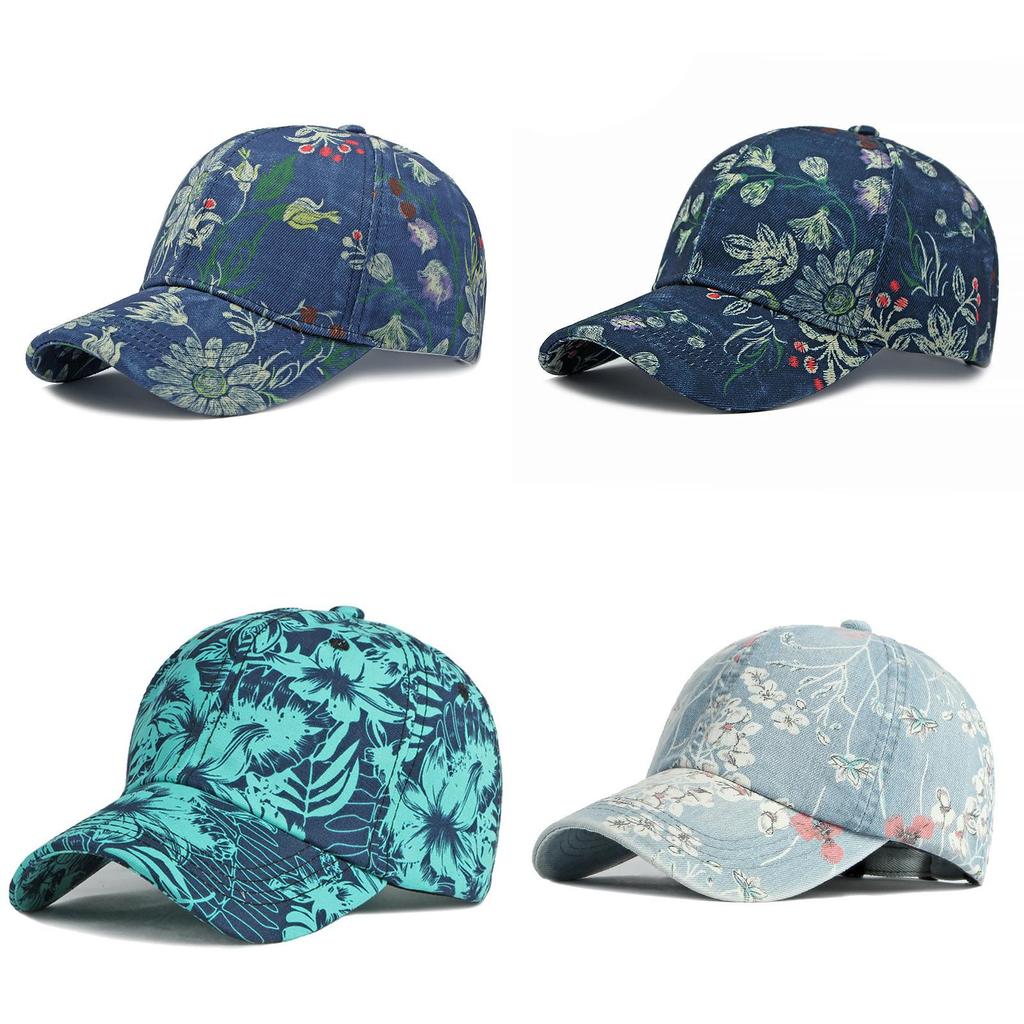 Ethnic Style Denim Baseball Cap With Sun Protection For Outdoor Activities