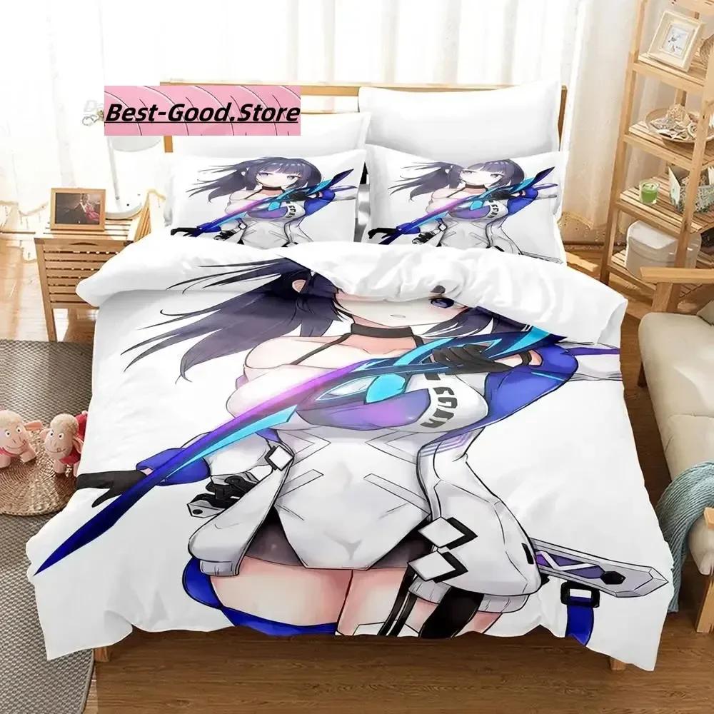 

Comforter Honkai Impact 3Rd Bedding Set Single Twin Full Queen King Size Bed Set Adult Kid Bedroom S 3D Print Kawaii Anime Comforter (quilt)-EU Single(135*200cm)3pcs