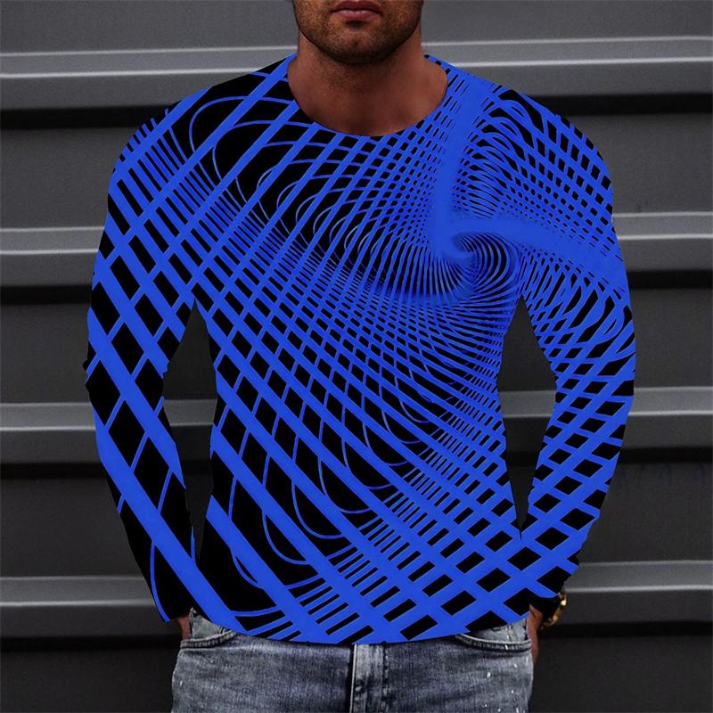 Funny Optical Illusions Graphic T Shirt Fashion Casual 3D Printed Long Sleeve T-shirt Catch Eyes Streetwear Personalization Tees