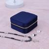 Joyero de terciopelo para mujer, organizador de collares, anillos y pendientes, portátil, de viaje, con cremallera, cuadrado, para guardar joyas.