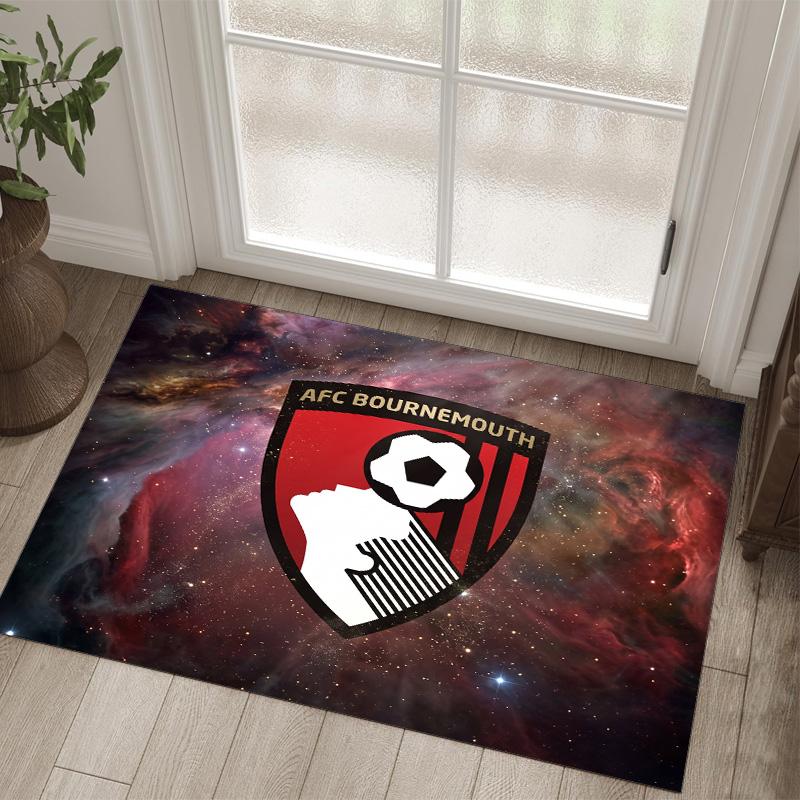 Bournemouth Football Design Crystal Velvet Carpet Cozy Non?Slip Printed Rug For Bedroom Living Room Entrance