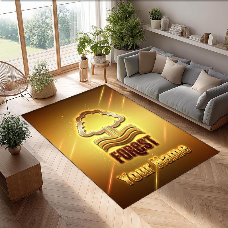 Nottingham Forest FC Printed Crystal Velvet Rug Non‑Slip Crystal Velvet Carpet For Sofa Bedroom Indoor Home Decoration