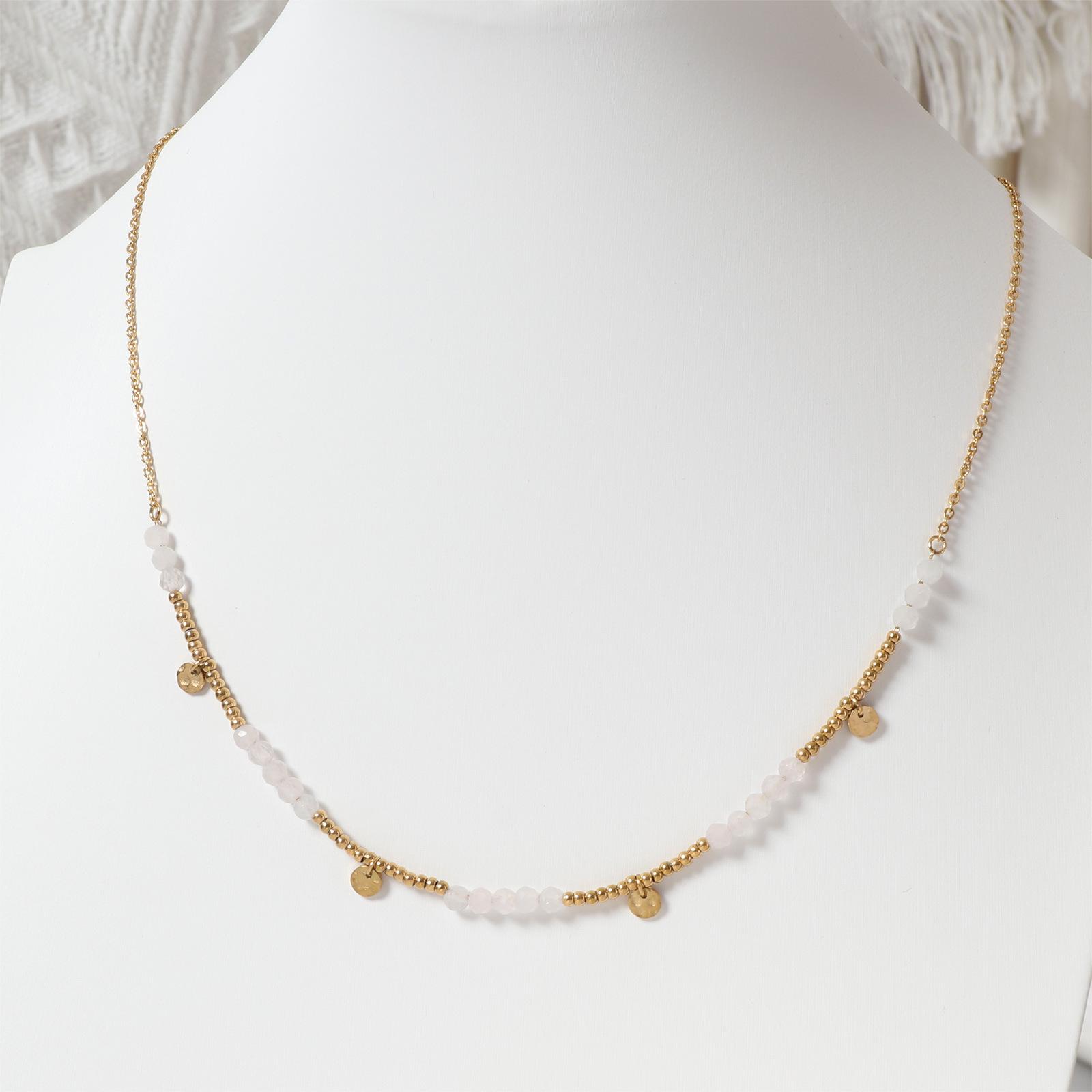 Natural Stone Beaded Necklace Retro High-End Versatile Niche Collarbone Chain Premium Durable Quality Useful Practical