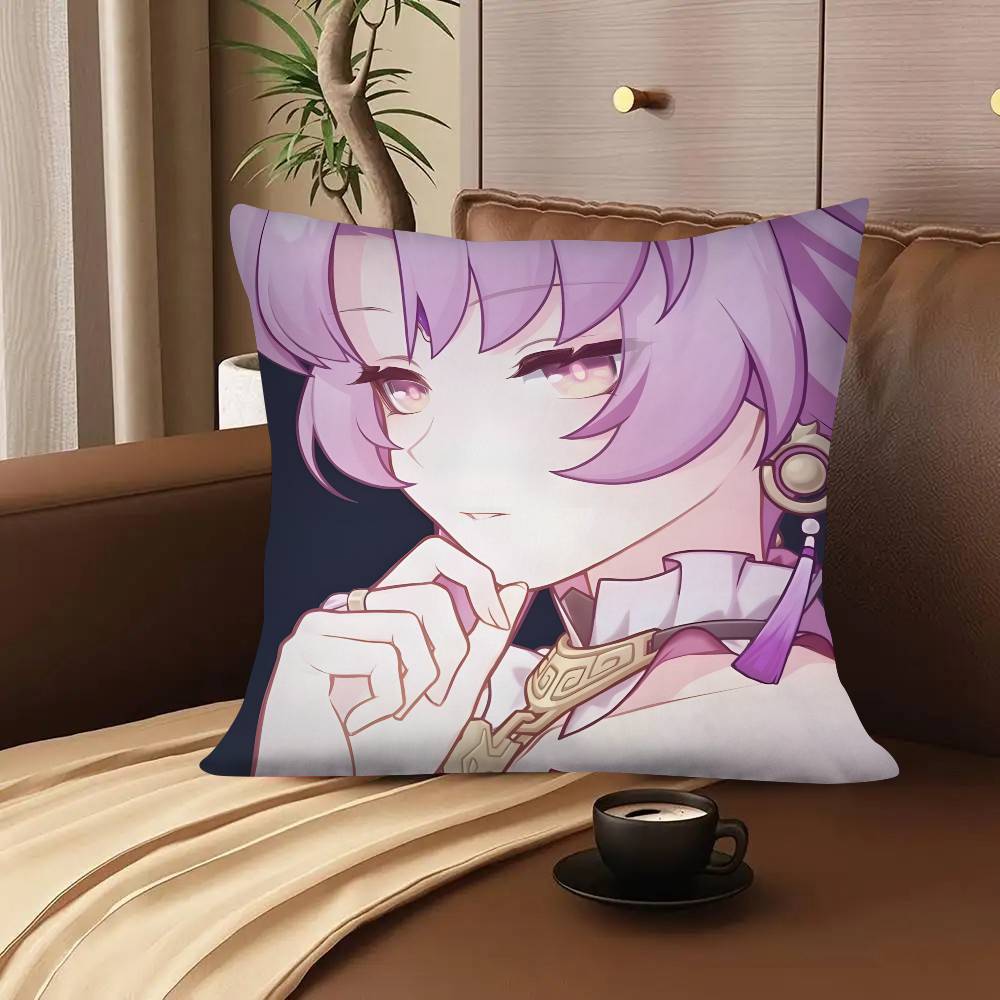 1pc Cartoon Anime Game Honkai Star Rail Fu Xuan Pillow Case Fashion Square Pillowcase Bedroom Sofa Room Ins Decoration Leisure