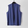 Men's Retro V-Neck Cotton Linen Sleeveless Vest - Breathable, Versatile, Plus Size, New Chinese Style.
