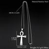 Egyptian Ankh Cross Stainless Steel Pendant Necklace for Women Men Symbol of Life Cross Rhinestones Chain Necklaces Jewelry Gift