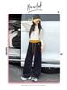 Girls' 2025 Fleece Wide-Leg Sweatpants - Fashionable, Thick, Casual Sports Pants for Autumn and Winter