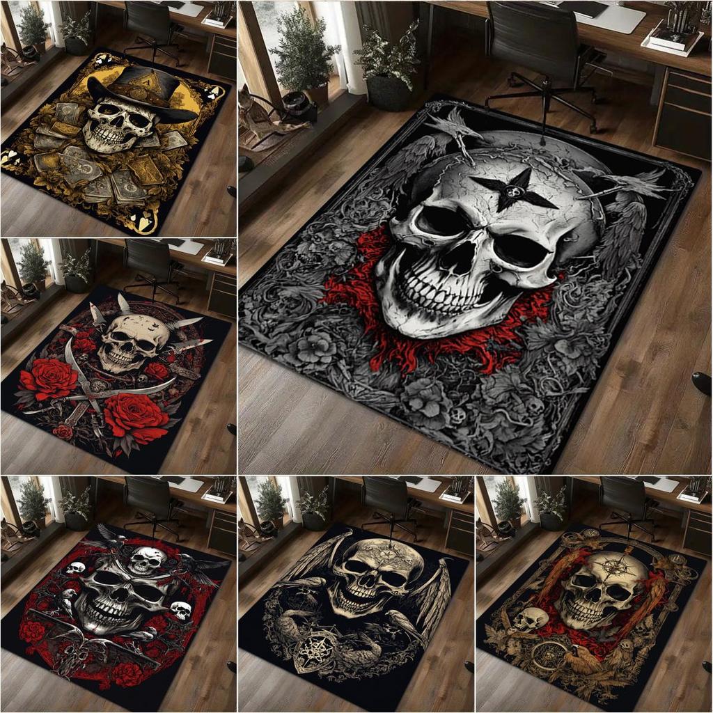 Skull Print Rug - home decoration Carpet For Living Room Bedroom Flooring Computer Chair Area Rug