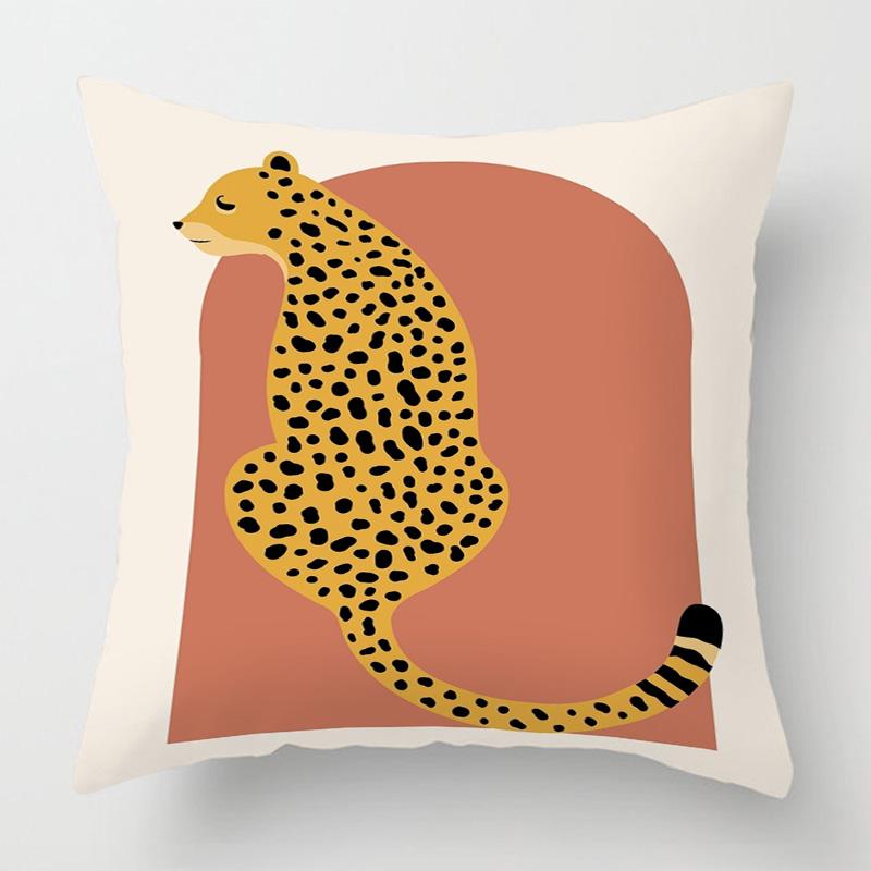 Geometric animal pattern pillow cover 18x 18 inch printed cushion cover machine washable home sofa decoration 45x45cm