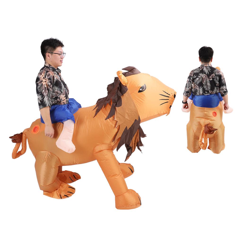 Costum Gonflabil Leu Coadă Amuzantă Labe Păr Corp Întreg Costum Leu Gonflabil Mărime F pentru Petreceri de Travesare Festivaluri 150