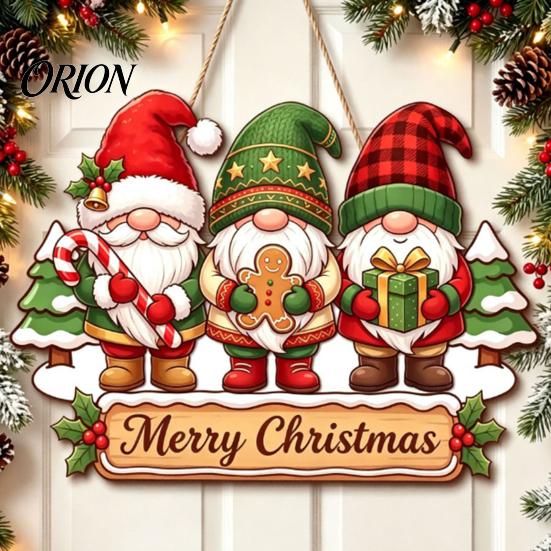 Decorative Christmas Gnome Craft Wooden Hanging Pendant, Cartoon Ornament, Merry Gift for Family Door Sign Home Shop Holiday Party Decoration