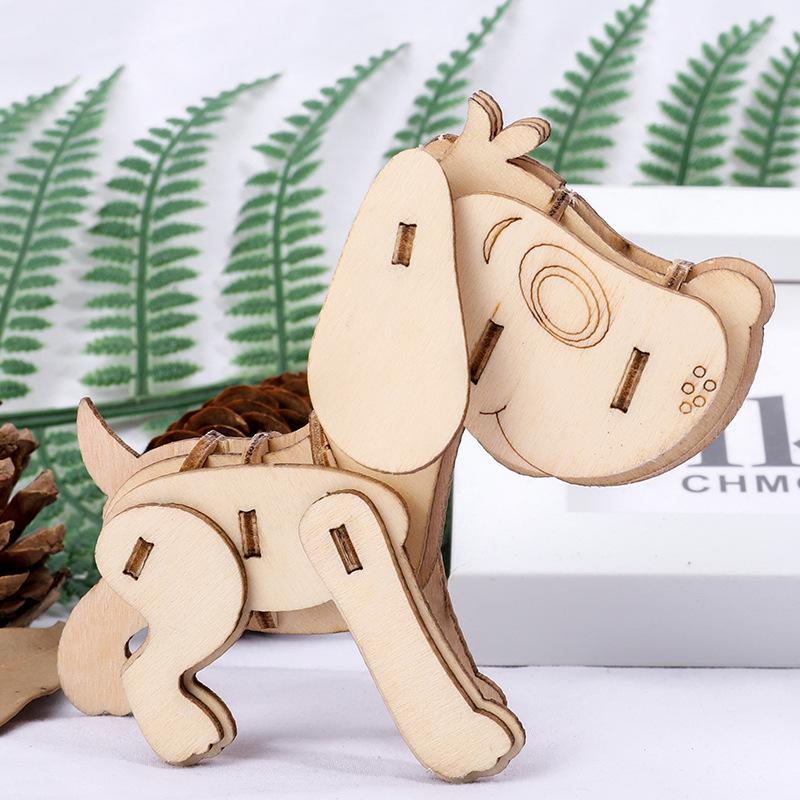 Children's DIY Wooden Toys Wooden Model Puzzle Three-dimensional Puzzle Hand-assembled Coloring Insect Model Building Blocks