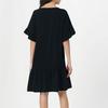 Women's Fashionable Temperament Color V-neck Short Sleeved Dress