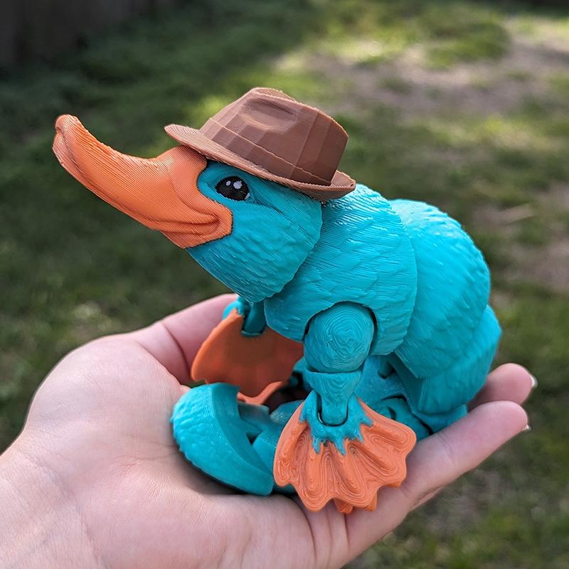 3D Printed Articulated Platypus Fidget Toys Dynamic Animals Toy Full Articulated Flexible  Platypus Toys Adults Fidget