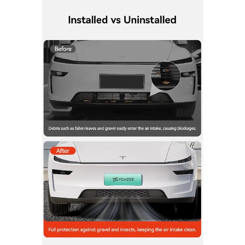 YZ Car Anti-insect Front Mesh Grille Mesh for Tesla Model Y/YL Juniper 25-26 Air Inlet Vent Cover Grille Guards Protector Cover