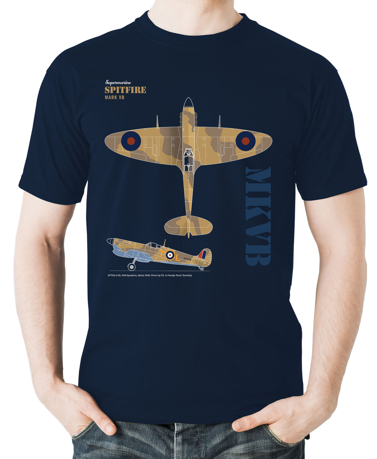 

WWII RAF Supermarine Spitfire MK VB Fighter TShirt 100 Cotton ONeck Summer Short Sleeve Casual Mens Tshirt Size S3XL 4XL