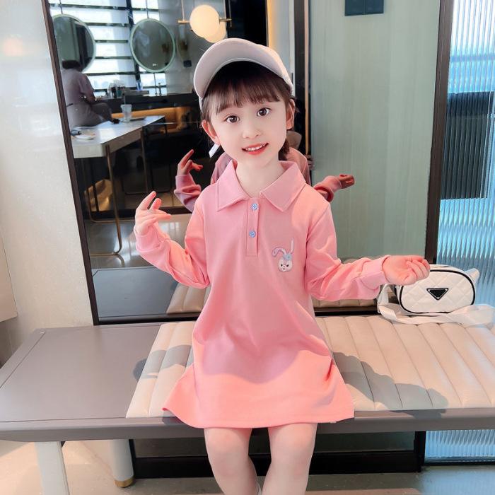 Girls Spring Lightweight Long Sleeve Sweatshirt Dress 90