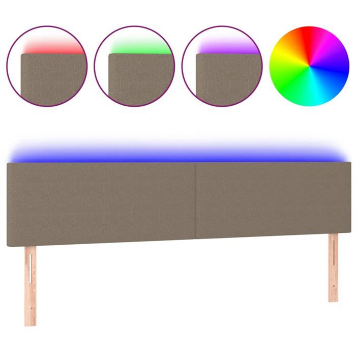 VidaXL LED Headboard Bedroom Furniture Double Bed Accessory Head of Bed Frame Interior Taupe 3121350