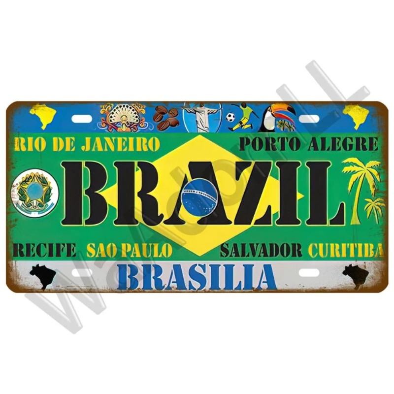 Retro Car 2D Metal Sign, Aluminum Wall Decor 15x30cm