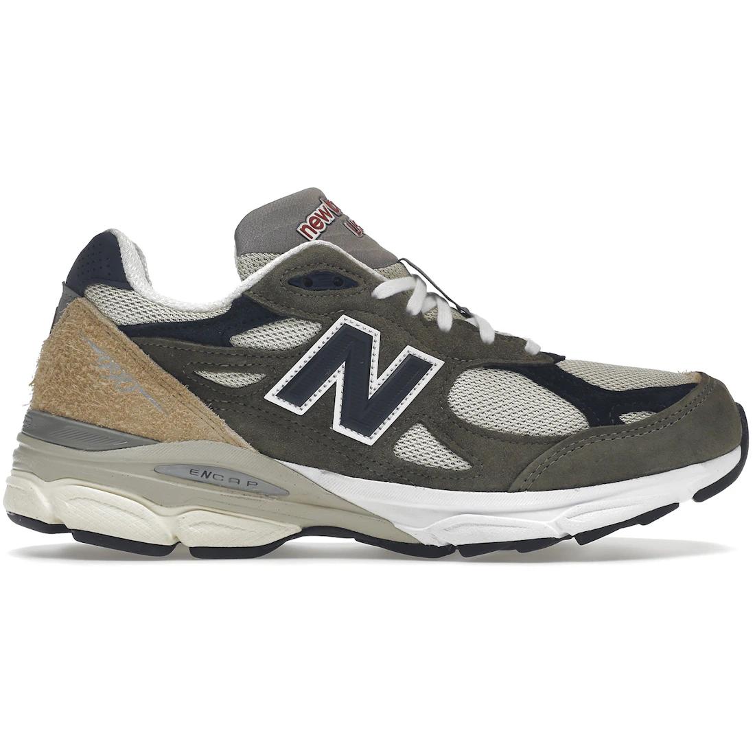 

Кроссовки New Balance 990v3 MiUSA Серый Синий Оливковый(М990ТО3) 47.5