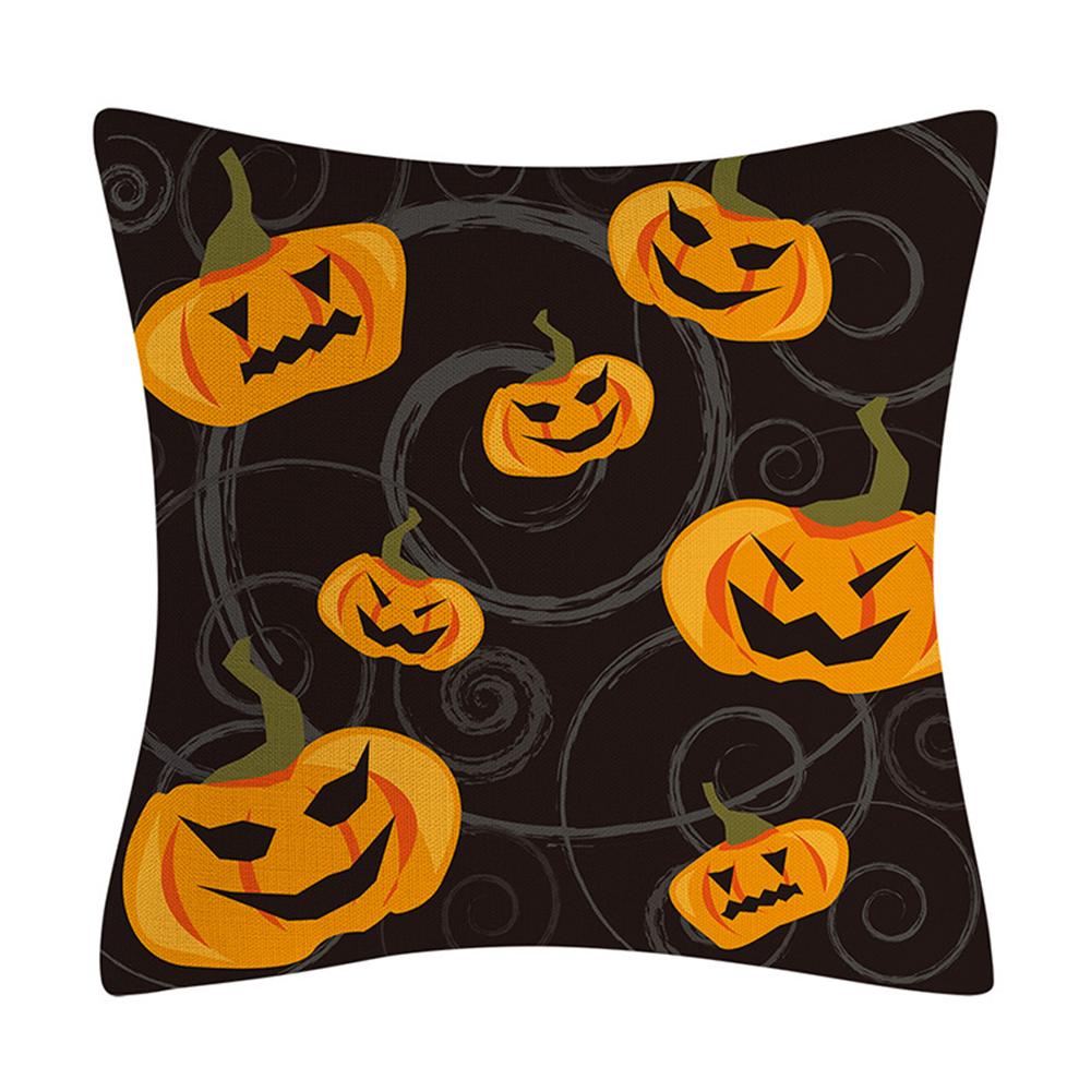 Happy Halloween Cute Spooky Pumpkin Bat Print Pattern Cushion Cover Home Living Room Sofa Decor Throw Pillow Cover 45x45cm