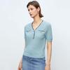 Women's Breathable V-Neck Short Sleeve Knit Top