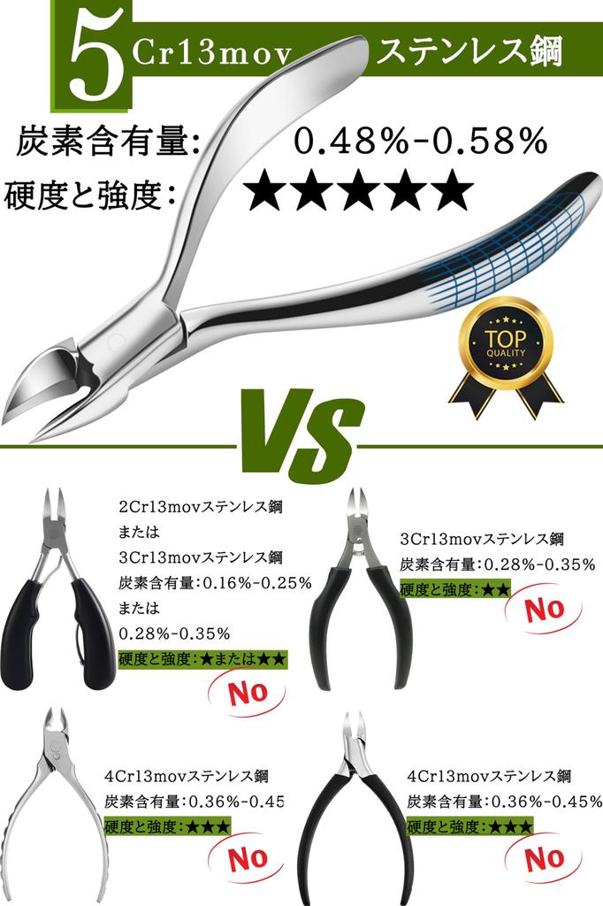 Justit Nail Care Set with Nippers for Ingrown Nails and Multifunctional Stainless and Includes a Leather Storage Bag 4-Piece Toenails, Steel,