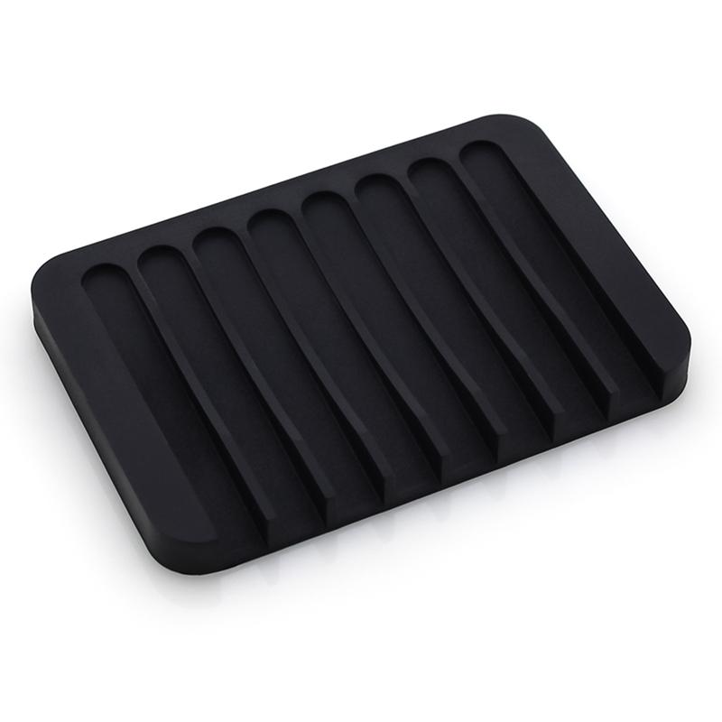 1PC Bathroom Silicone Flexible Soap Dishes Storage Holder Soapbox Plate Tray Drain Bath Tools