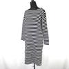 Made in Japan IENA Three-Quarter Sleeve Cotton Dress L Women Knee-Length Black/White Stripes(USED)