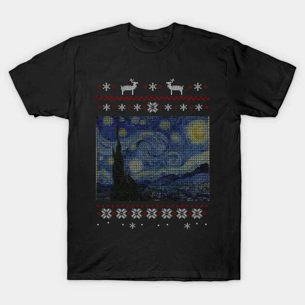 starry night ugly christmas Made in Australia T-Shirt L