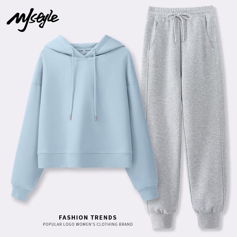 MJ STYLE Damen 2025 Herbst Kapuzenpullover & Hose Set
