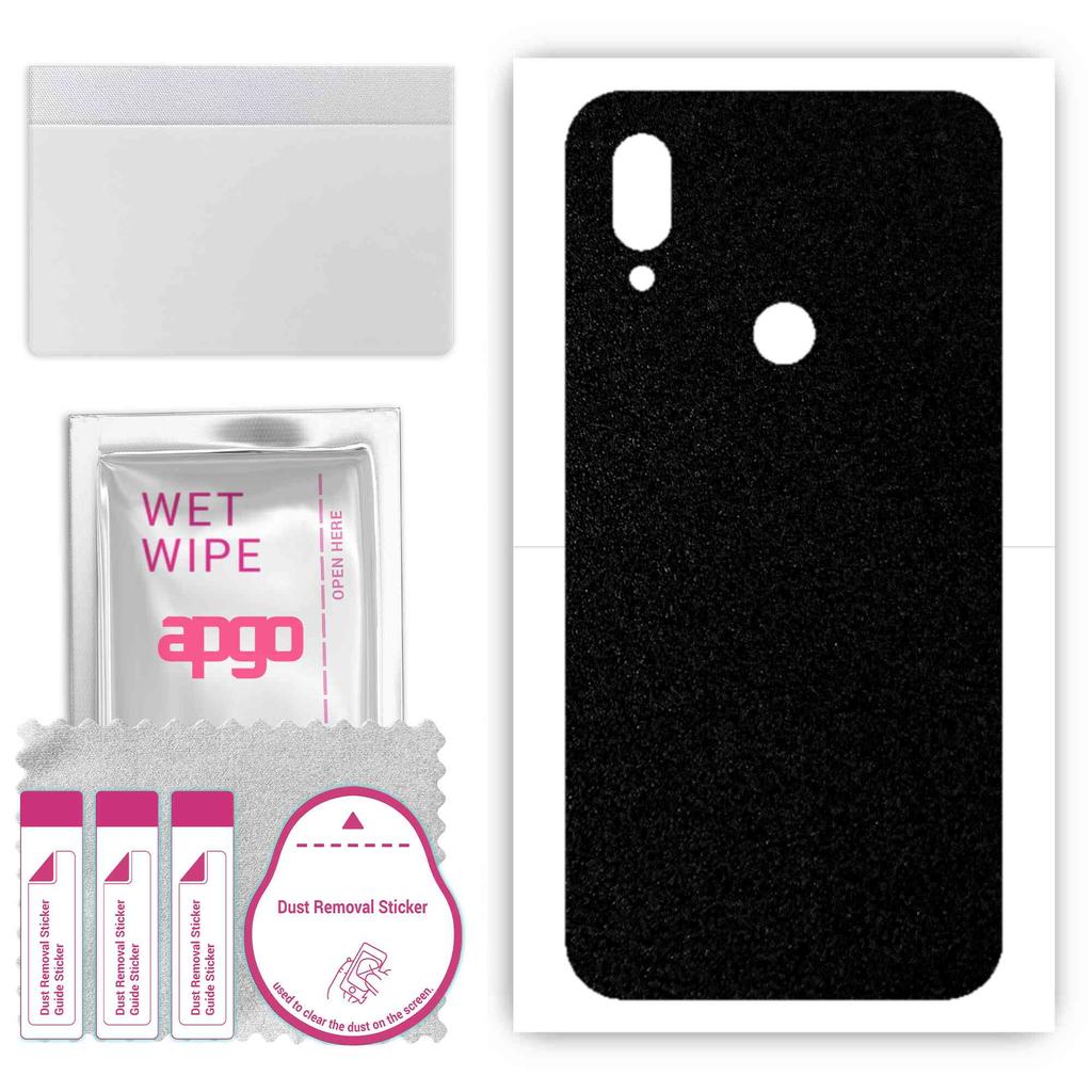 apgo Ochranná samolepka na zadní stranu kompatibilní s Xiaomi Redmi 7, Obalová fólie, Fólie, Vinyl - Vzor Matná černá