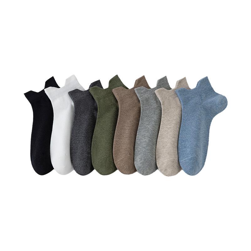 Men's Summer Thin Solid Color Casual All Go Sweat Absorbing Deodorant Ear Breathable Boneless Socks