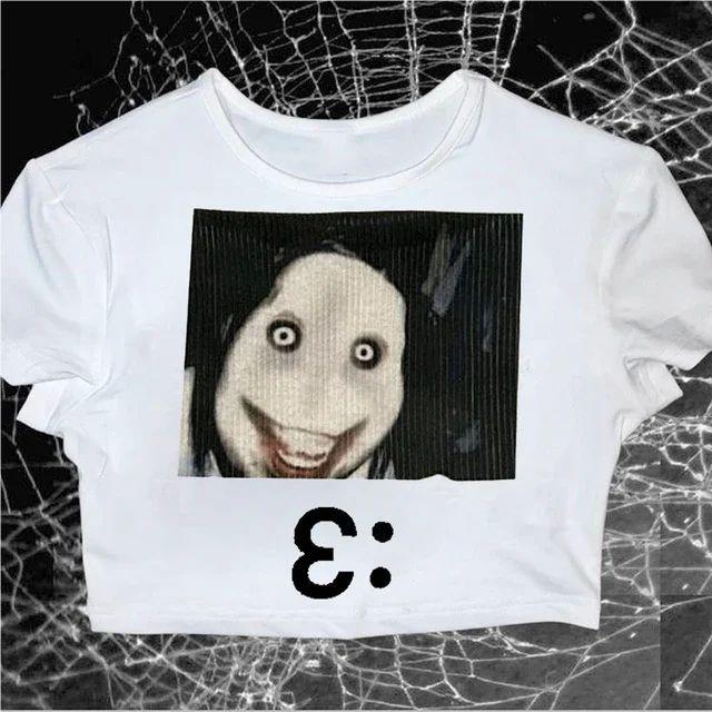 

Винтажная готическая футболка Y2K с круглым вырезом для мужчин и женщин: Ретро Свободный Крой с Европейским и Американским Готическим Принтом Medium