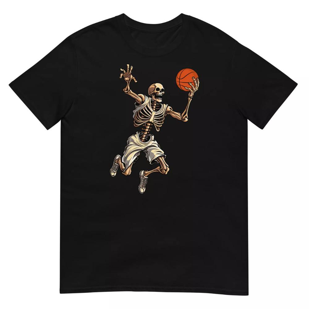 Skeleton Basketball T-shirt - Spooky Halloween Graphic Tee Unisex T-Shirt S