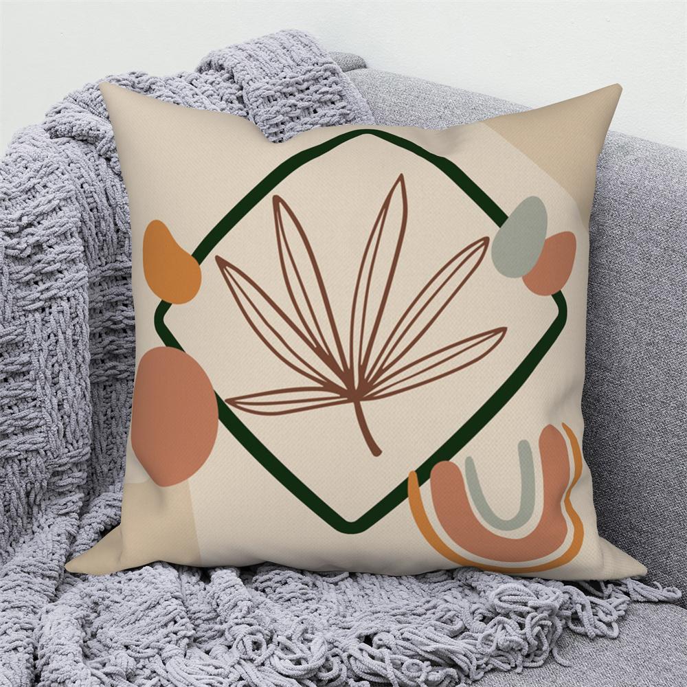 Home Sofa Office Cushion Pillowcase Wholesale  Nordic Style Abstract Plant Floral